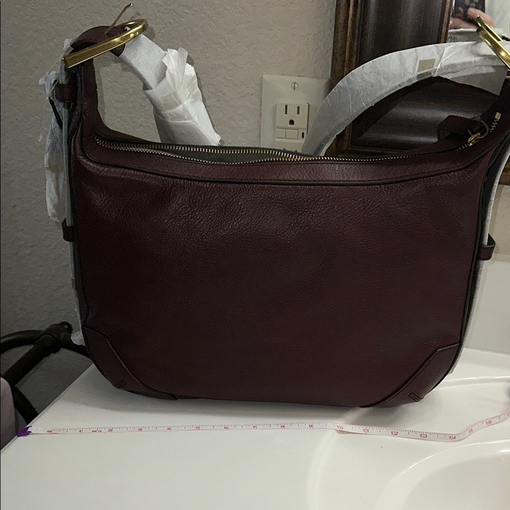 Fossil Women's Burgundy Leather Bag - Picture 4 of 5